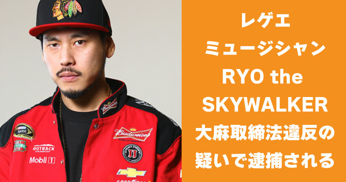 RYO the SKYWALKER 大麻取締法違反の疑いで逮捕される